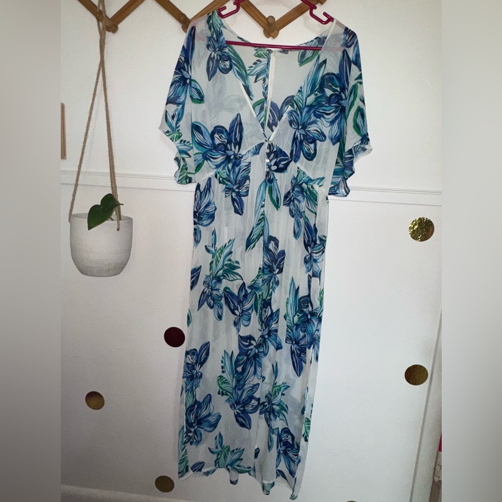 Lush floral swim coverup